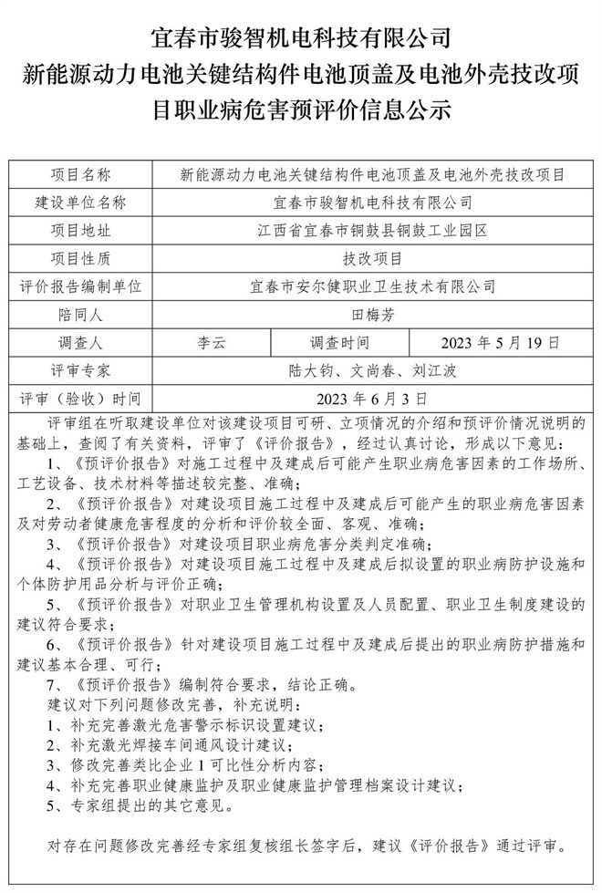 1686203097862385.jpg 宜春市駿智機電科技有限公司新能源動力電池關(guān)鍵結(jié)構(gòu)件電池頂蓋及電池外殼技改項目職業(yè)病危害預(yù)評價信息公示.jpg